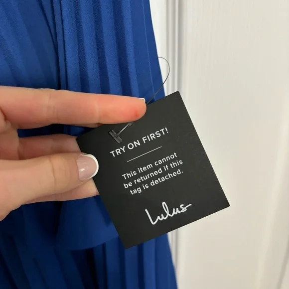 Lulu’s Cascading Crush Blue Tiered Bustier Midi Dress NWT - Picture 8 of 8